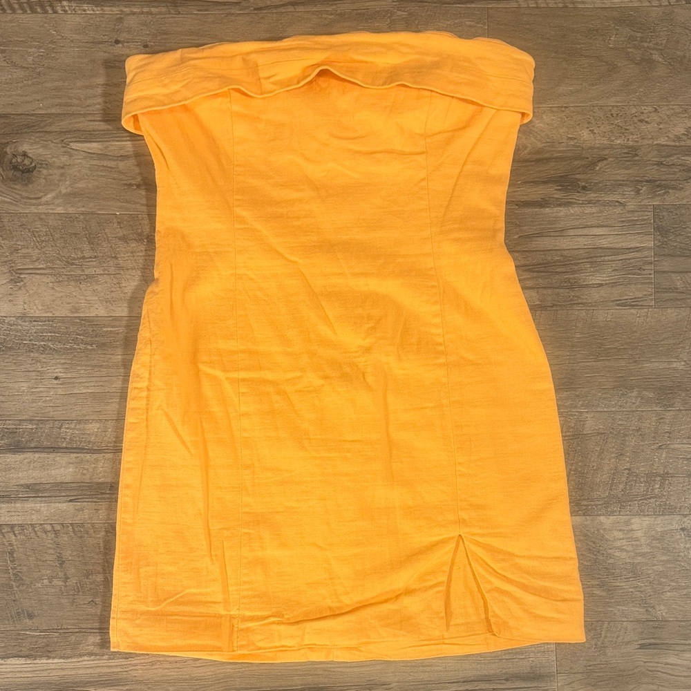 Mable Strapless Orange Dress